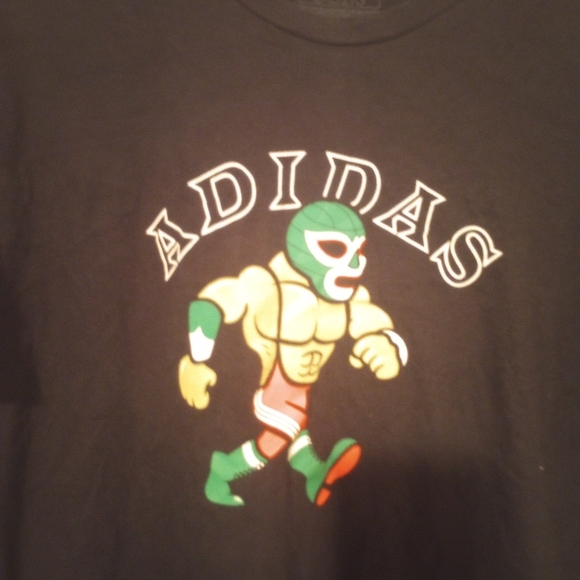 Adidas RARE Lucha Libre Luchador playera mexico mascot men's short sleeve tee - Picture 3 of 7